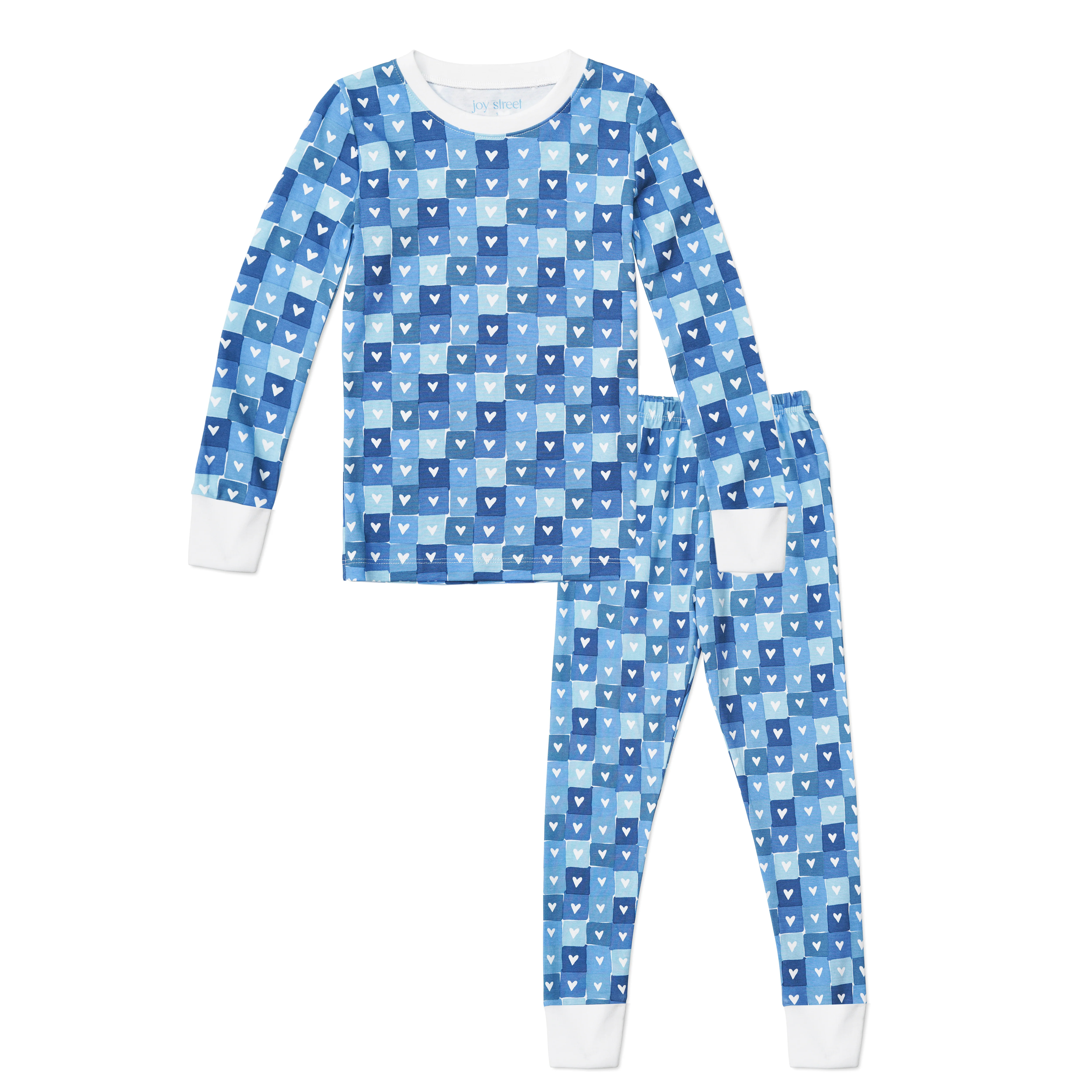 Block Hearts Two Piece Kids Pajamas | Joy Street Kids LLC