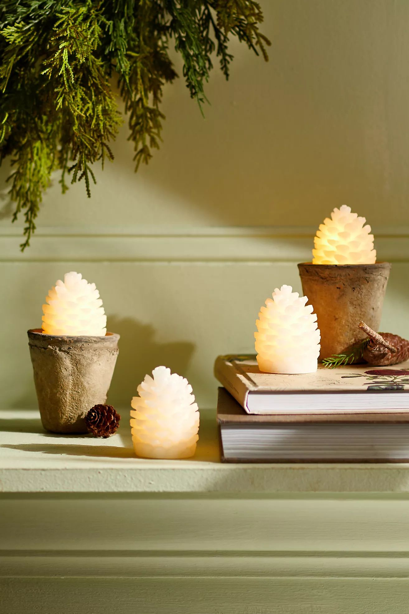 LED Pine Cones, Set of 4 | Anthropologie (US)