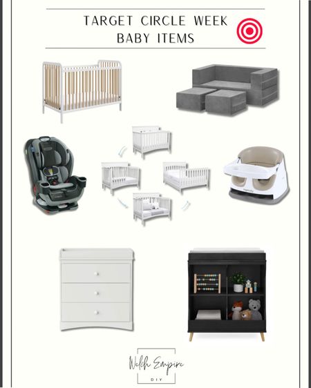 Target Circle Week is here! 📣 🎯 Check out the nursery furniture and baby gear. 

Crib, dresser, changing table, booster chair, convertible modular sofa and play set.

#Targetcircleweek #LTKSale 

#LTKbaby #LTKsalealert #LTKhome