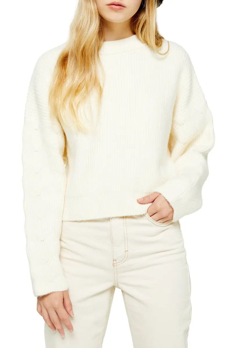 Cable Knit Sleeve Sweater | Nordstrom