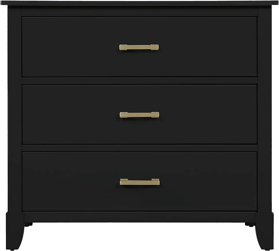 Dream On Me Universal 3 Drawers Chest in Black W Gold, Kids Bedroom Dresser, Pre-Assembled Drawer... | Amazon (US)