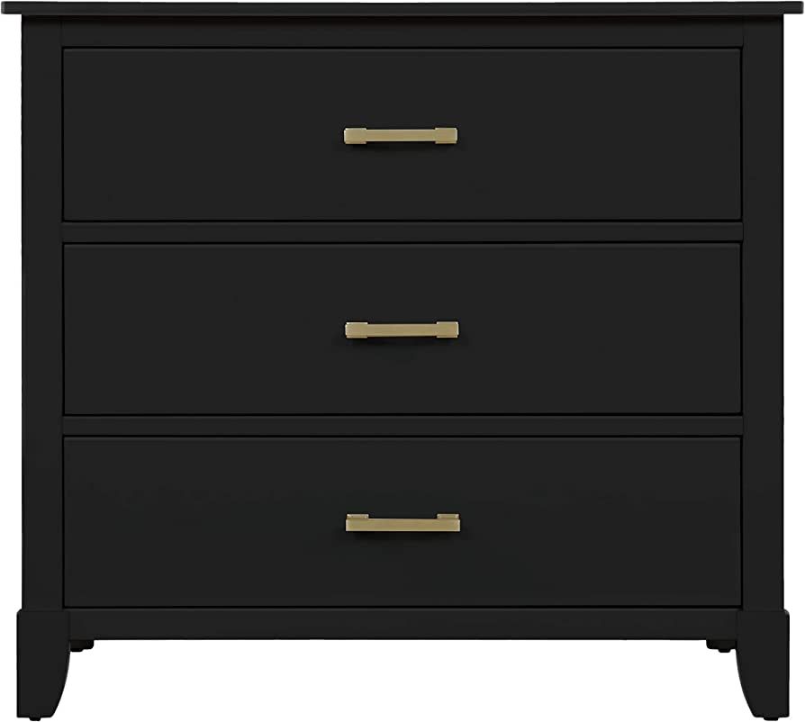 Dream On Me Universal 3 Drawers Chest in Black W Gold, Kids Bedroom Dresser, Pre-Assembled Drawer... | Amazon (US)