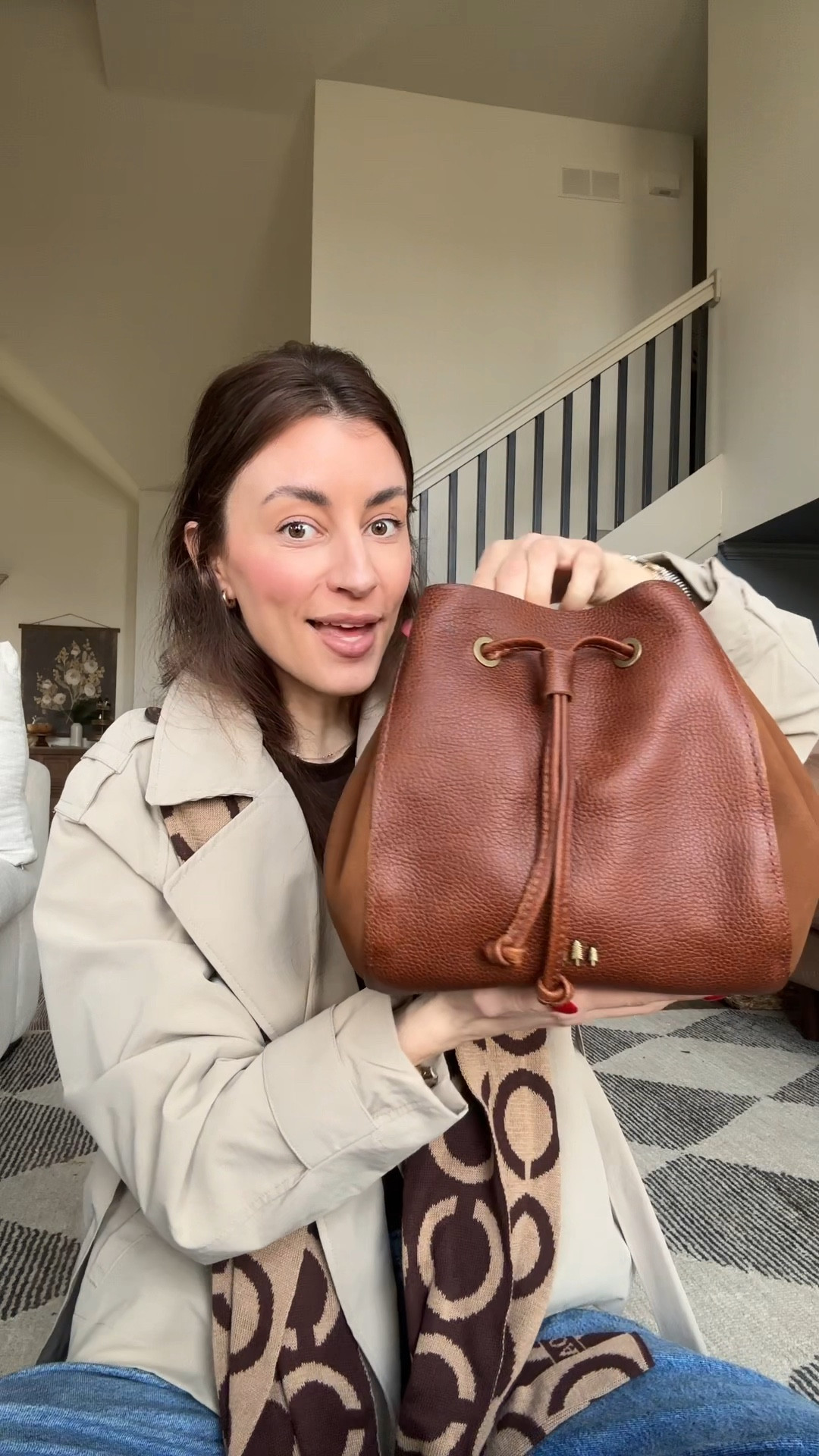 Portland leather nest bucket bag in the color ASHEVILLE 