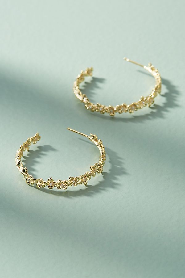 Floral Lattice Hoop Earrings | Anthropologie (US)