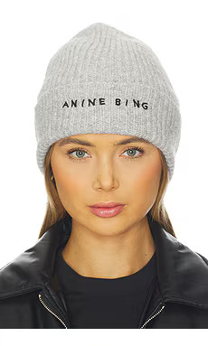 ANINE BING Elia Beanie in Light Heather Grey from Revolve.com | Revolve Clothing (Global)