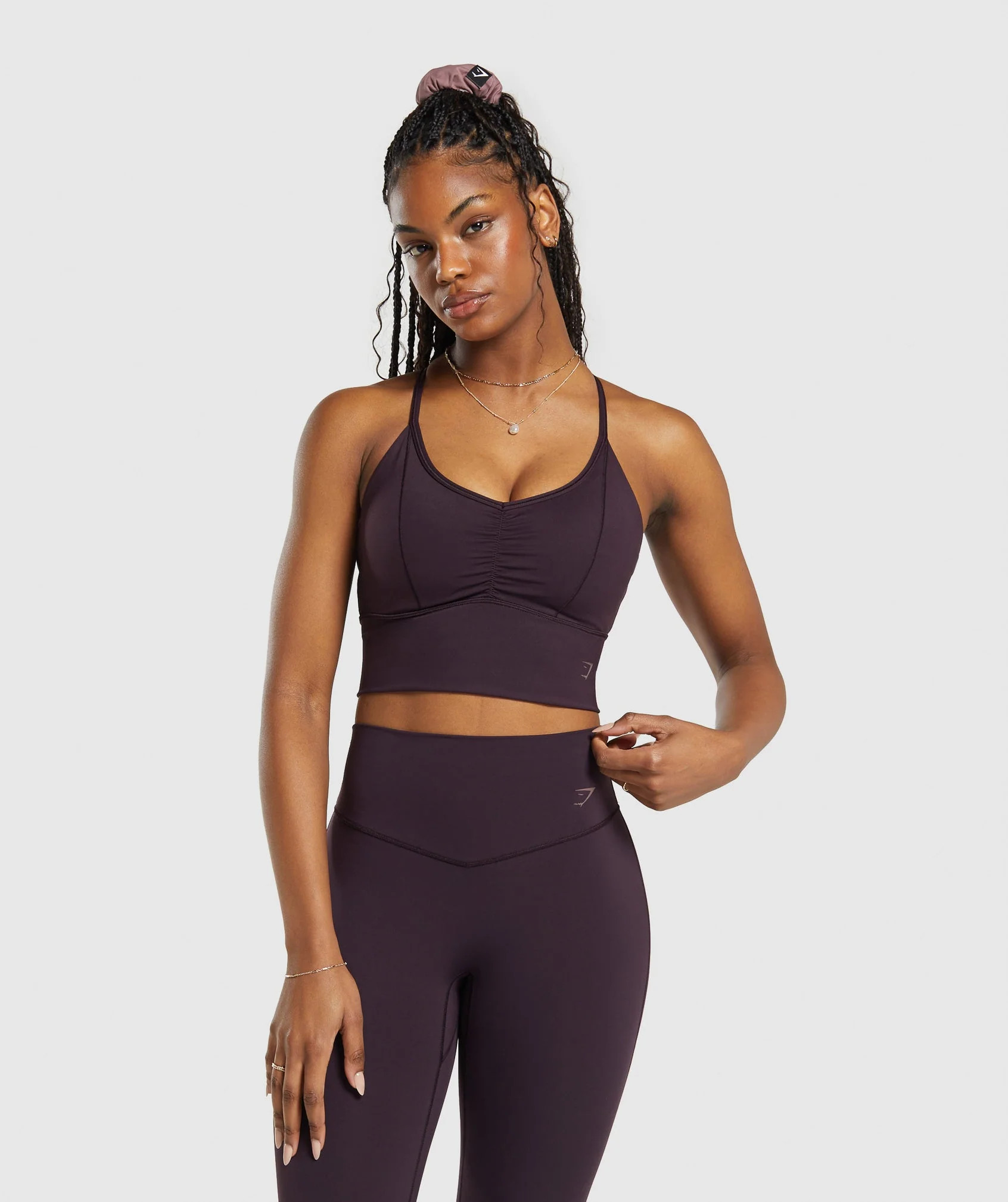 Gymshark Elevate Longline Sports Bra - Plum Brown | Gymshark UK