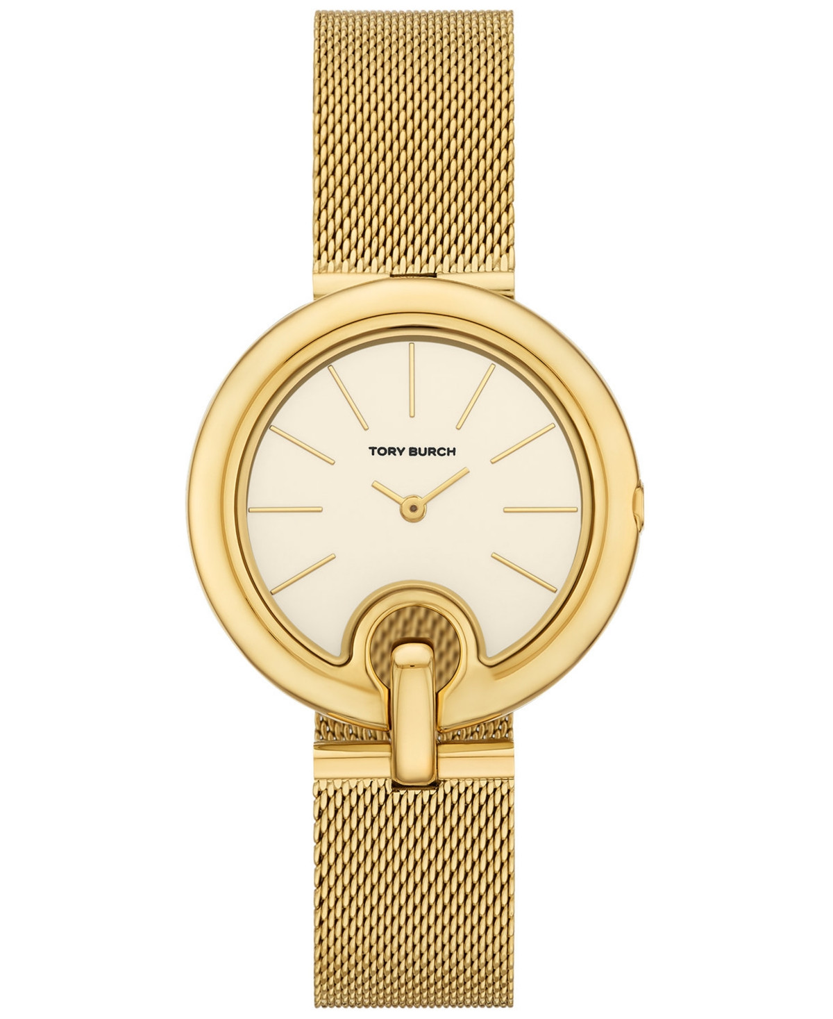 Tory Burch Women's The Pierced Gold-Tone Stainless Steel Mesh Bracelet Watch 36mm - Gold | Macy's