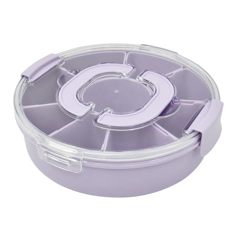 Mainstays Plastic Round Food Storage Snack Container, Purple, 11 Pieces - Walmart.com | Walmart (US)