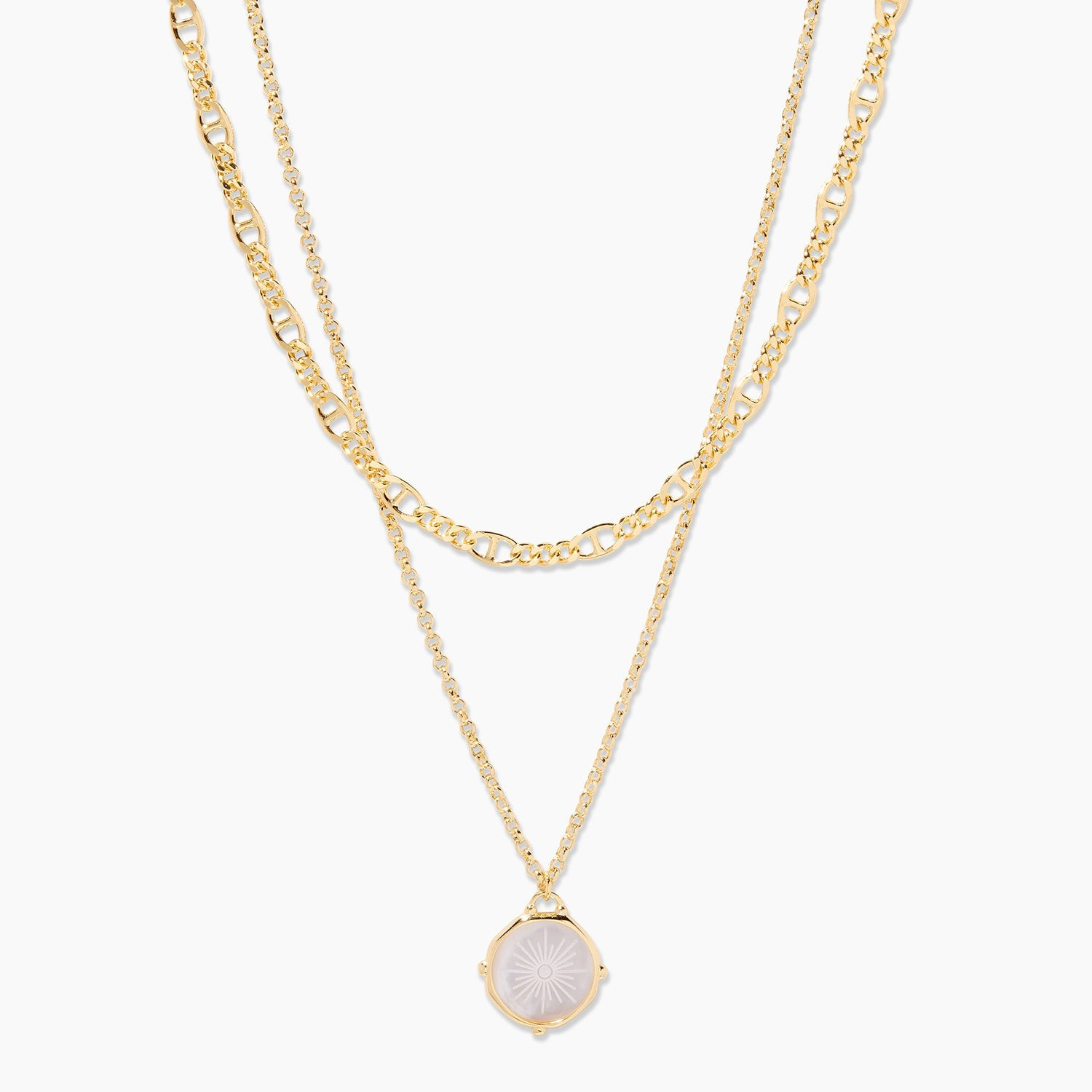 Sunburst Etched Layered Necklace | Gorjana