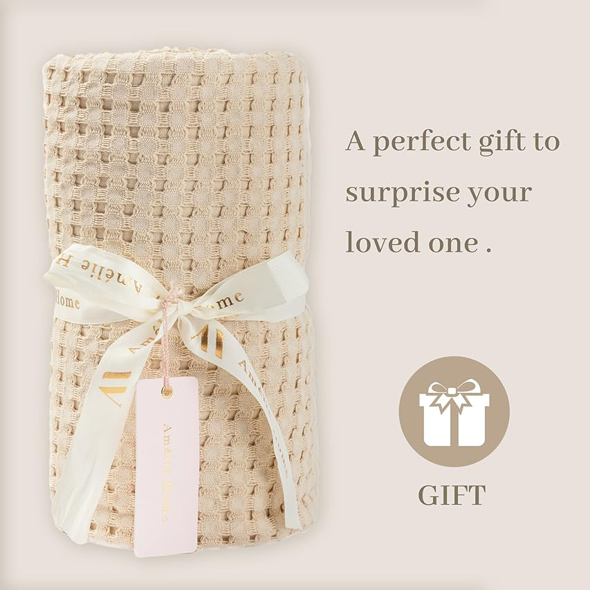 Bedsure 100% Cotton Blankets Twin XL Size for Bed - 405GSM Waffle Weave Fall Throw Blankets for All  | Amazon (US)