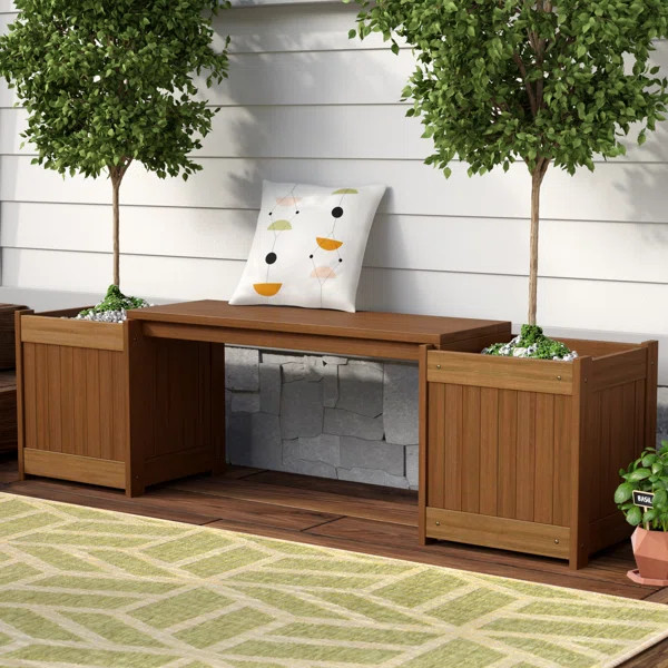 Fallah Wooden Planter Bench | Wayfair North America