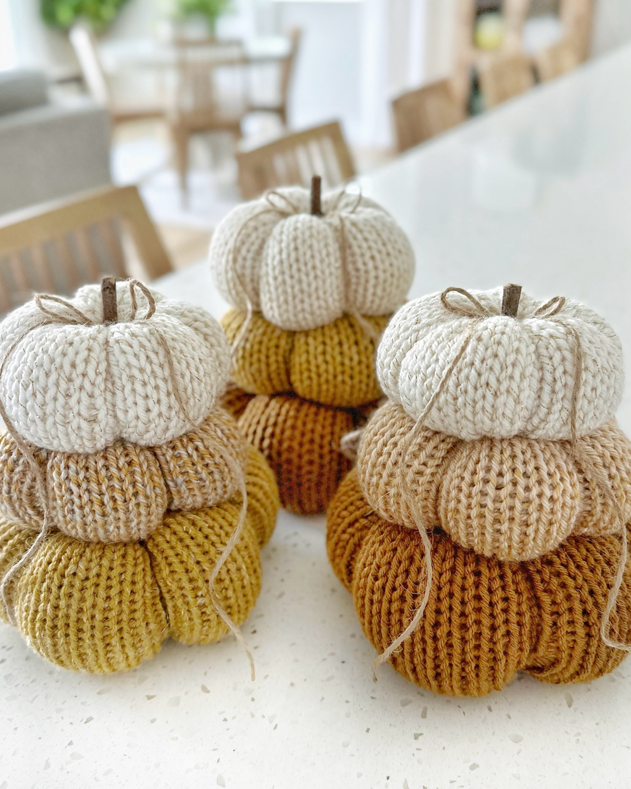Everything you need to make machine knit pumpkin stacks. Free pattern on my blog simplymadebyerin.com

#LTKSeasonal #LTKHome