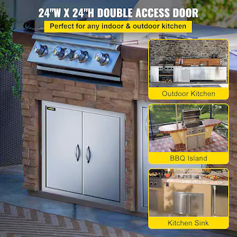 VEVOR 24 x 24-IN Outdoor Kitchen Doors Built-In Grill Cabinet Double doors | Lowe's
