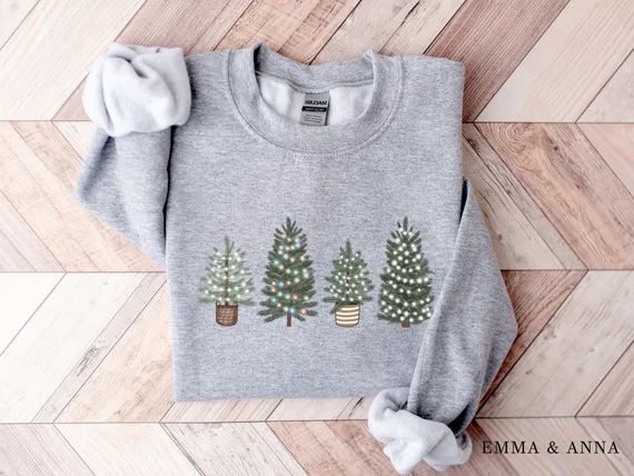 Christmas Tree Sweatshirt, Christmas Sweatshirt, Christmas Shirts for Women, Christmas Crewneck, ... | Etsy (US)