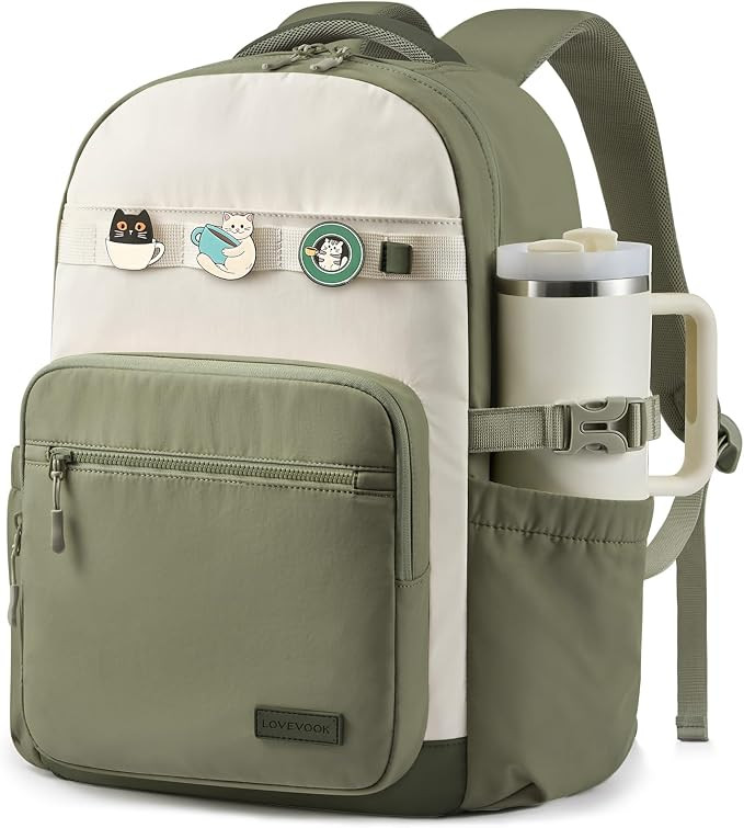 LOVEVOOK Laptop Backpack for Teen Girls with Water Bottle Holder | Simple Modern Backpack,Cute DI... | Amazon (US)