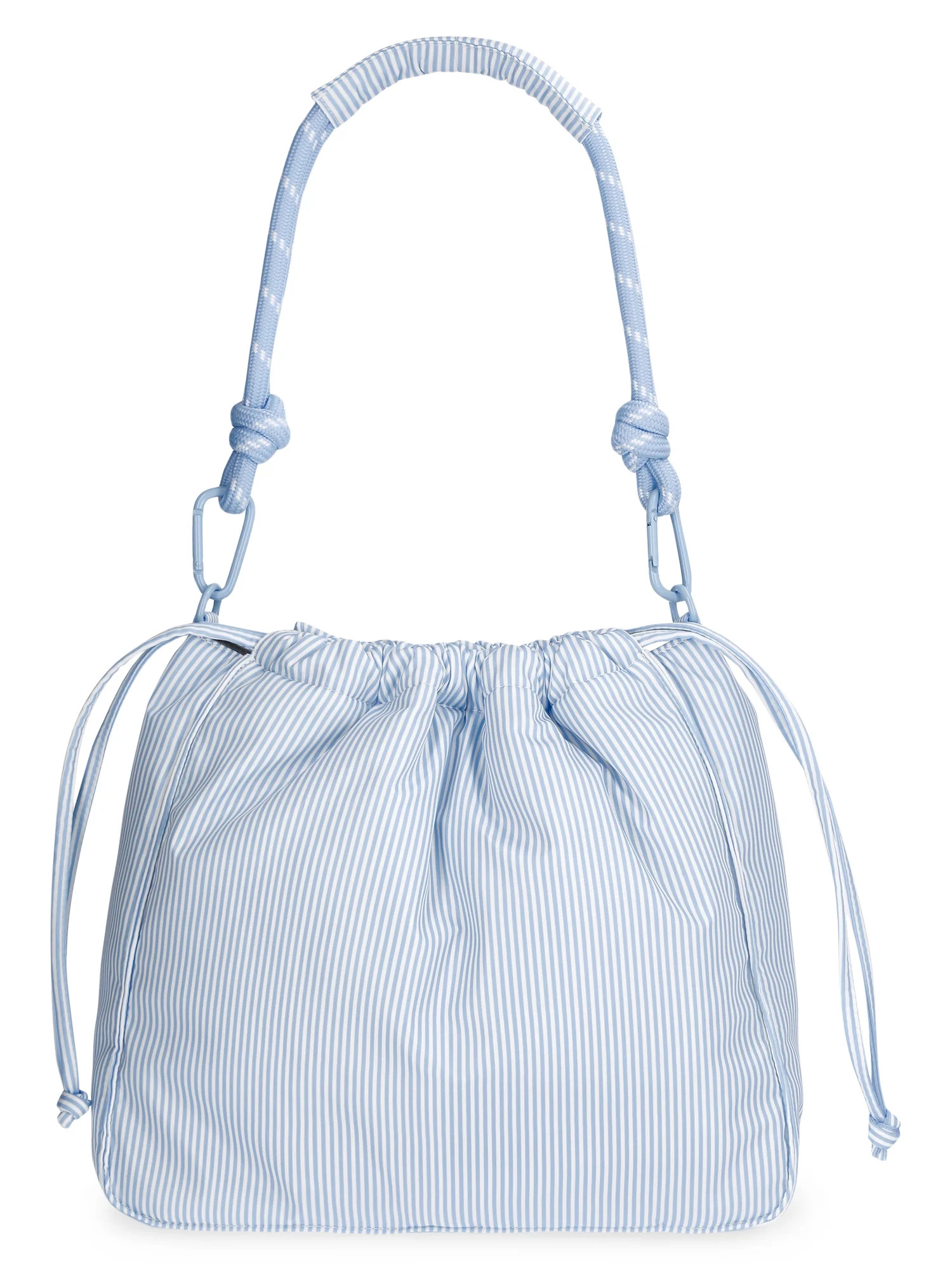 No Boundaries Women's Bungee Drawstring Bag, Blue Sky Stripe | Walmart (US)