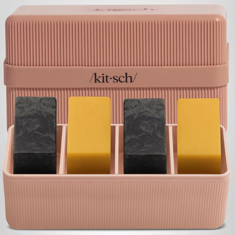 Kitsch 4-Compartment Travel Soap Case \u2013 Bar Soap Holder & Organizer, Travel Case for Bars \u... | Amazon (US)