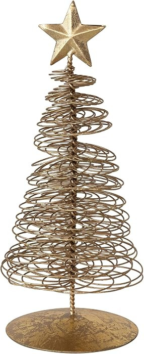 Creative Co-Op Gold Wire Christmas Tree with Star Topper | Amazon (US)