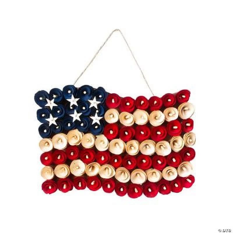Patriotic Flag-Shaped Wreath, Fourth of July, Home Decor, 1 Piece | Walmart (US)