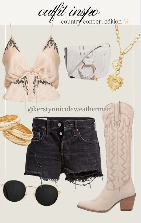 Outfit inspo for your next country concert that you’re going to!

Pink cowgirl boots, black denim shorts, Levi shorts, white purse, gold jewelry, Morgan Wallen concert, Luke Bryan concert, Zach Bryan concert, country concert, summer concert

#LTKstyletip #LTKFestival #LTKfindsunder50