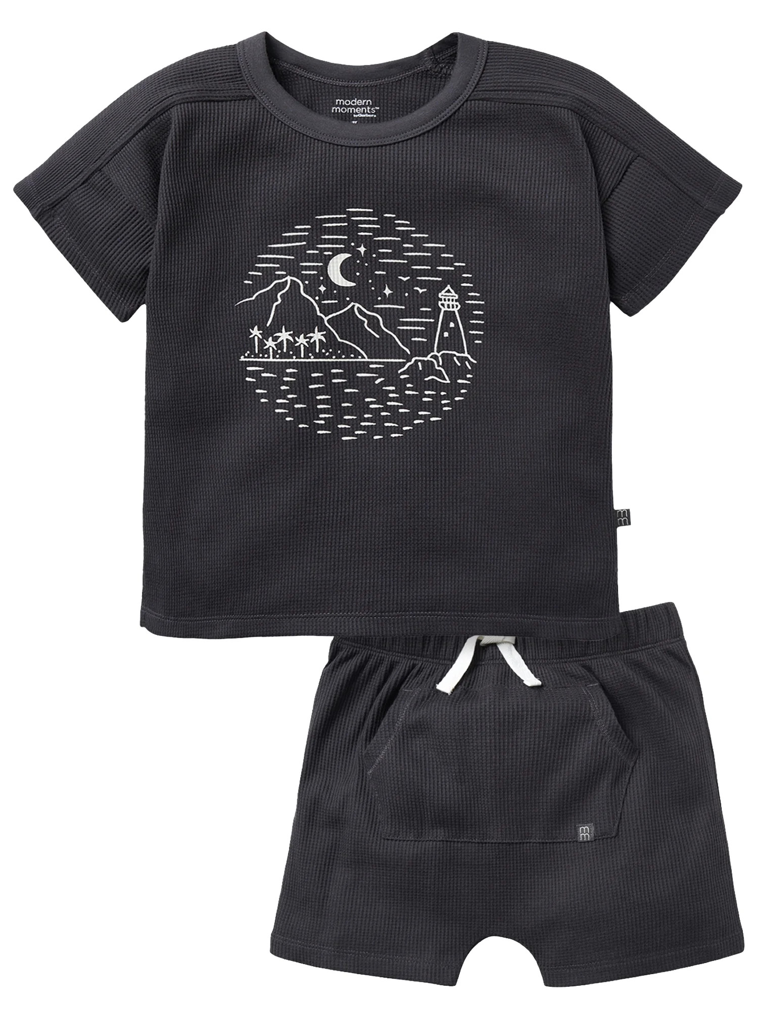 Modern Moments by Gerber Toddler Boy Organic Top and Shorts Outfit Set, Sizes 12M-5T | Walmart (US)