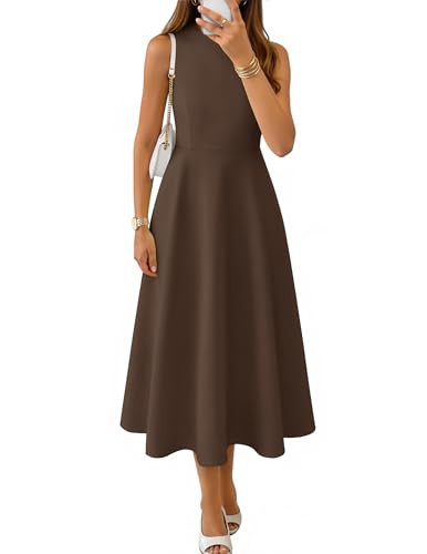 ZESICA Women's Summer Sleeveless Midi Cocktail Dresses 2026 Formal Elegant Flowy A Line Wedding G... | Amazon (US)