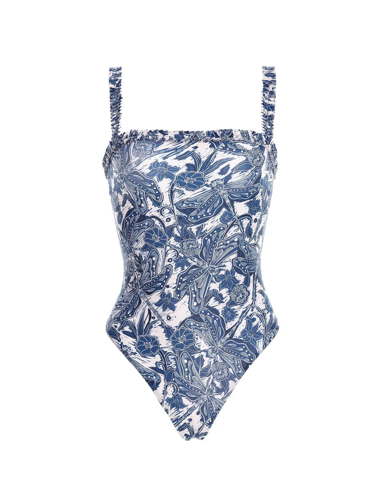 Limon One Piece in Blue Dragonfly Print | Over The Moon