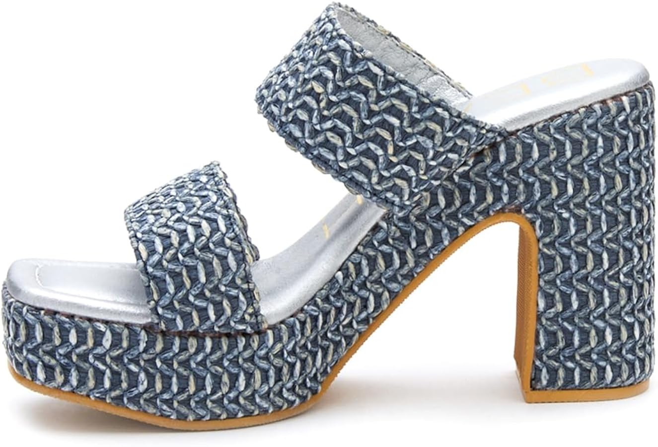 BEACH by Matisse Womens Gem Platform Block Dress Sandals High Heel 3" & Up - White | Amazon (US)