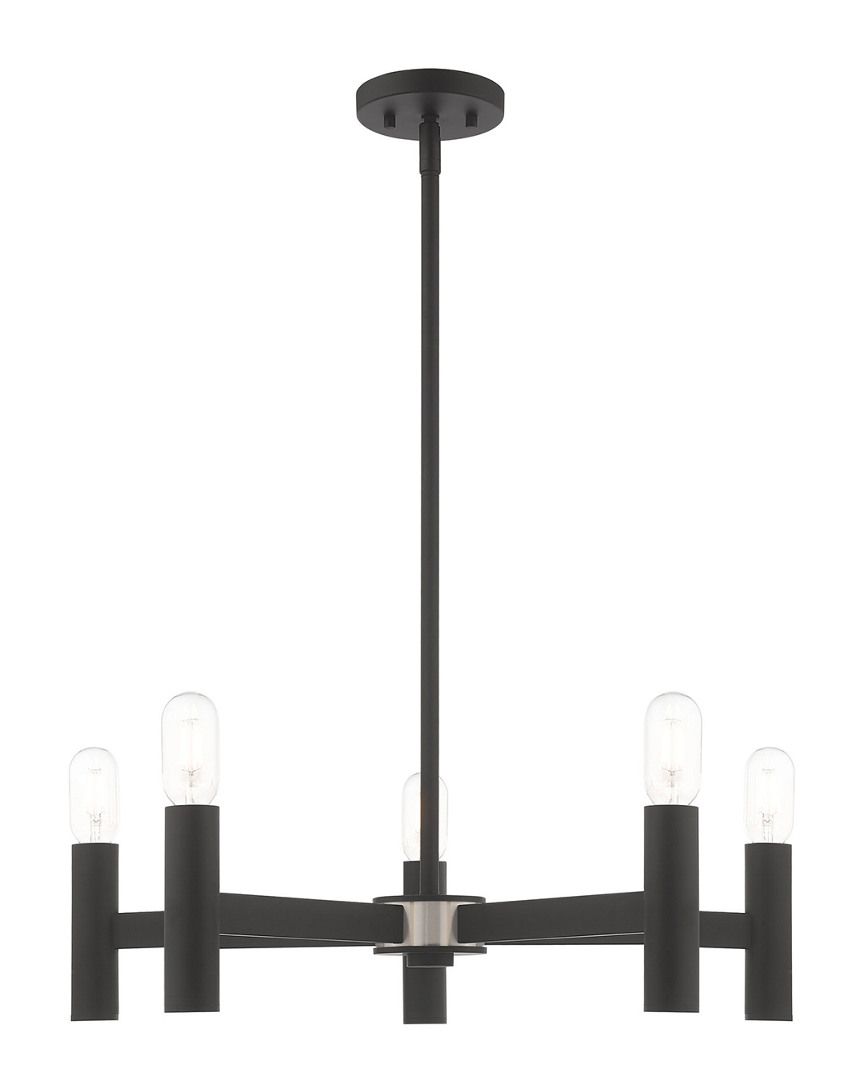 Livex Copenhagen 5 Lt Black Chandelier | Gilt