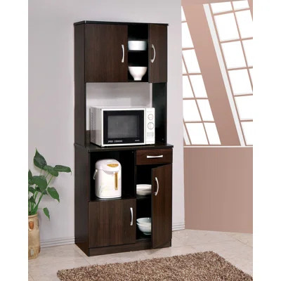 Lefancy 28" X 16" X 70" Espresso Kitchen Cabinet | Wayfair North America