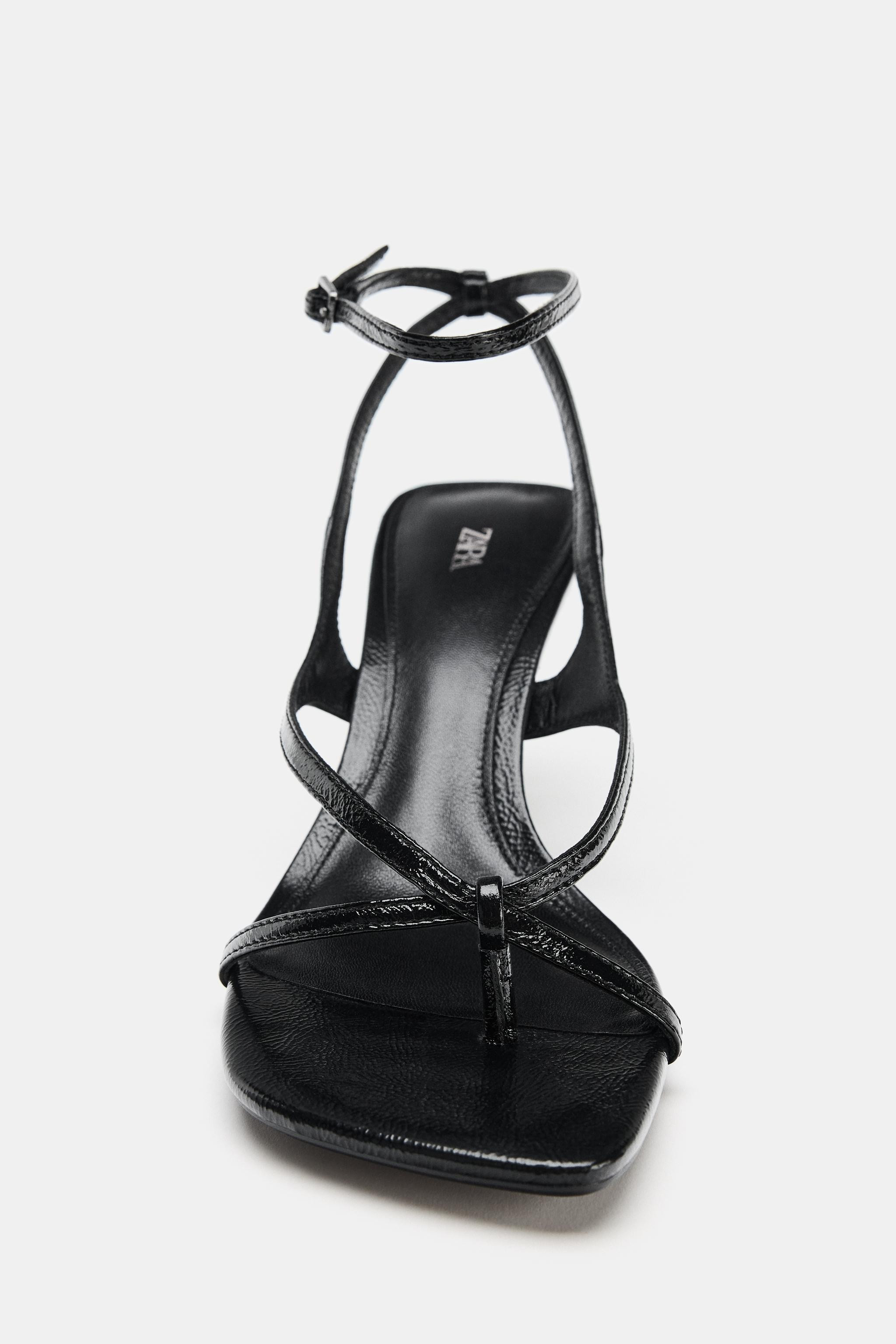 LEATHER HIGH-HEEL SANDALS | Zara UK