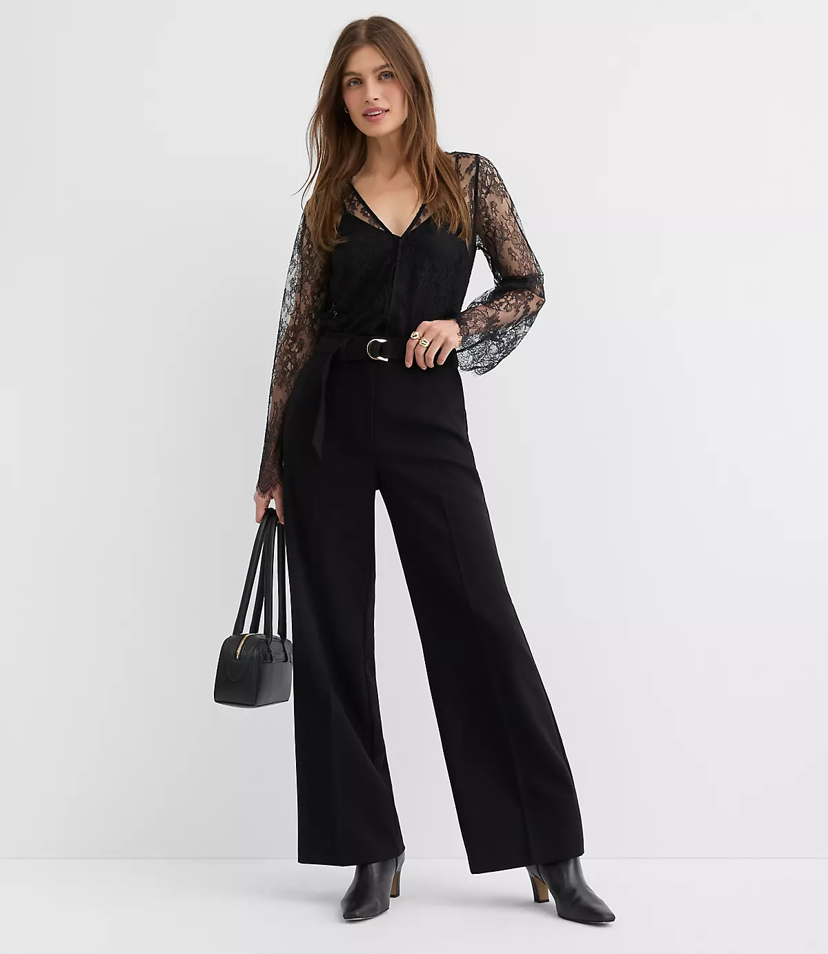Belted Stovepipe Pants in Doubleface | LOFT