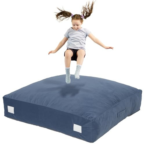 Upgraded Crash Pad for Kids Sensory with Handle,Soft Foam Blocks - Crash Pads for Autistic Children Indoor Jump Climb, Kids Autism Sensory Crash Mat with Anti-Slip Washable Cover (4FT x 4FT) | Amazon (US)