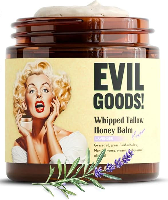 Whipped Beef Tallow and Honey Moisturizer for Skin, Face, Lips, Body - Lavender Scent | Amazon (US)