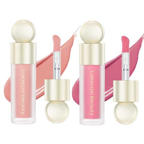 2pc Liquid Blush,Soft Cream Face Blush,Natural Matte Finish Looking, Dewy Cheek Tint, Moisturizing Lightweight Blendable Feel(#01+#02) | Amazon (US)
