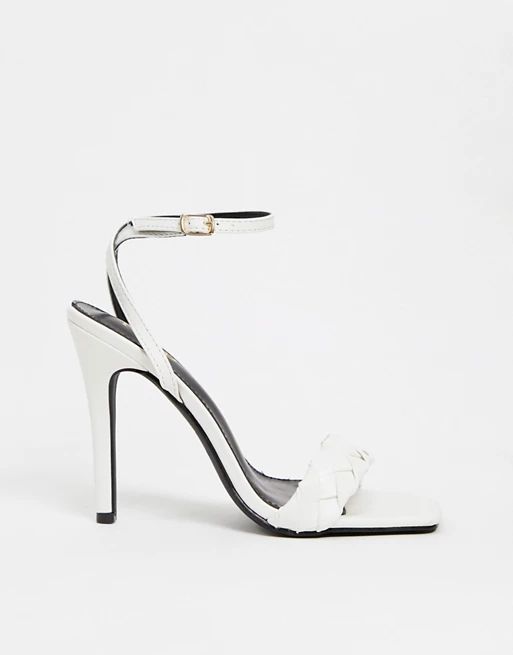 RAID Judy plaited heeled sandals in white | ASOS | ASOS (Global)