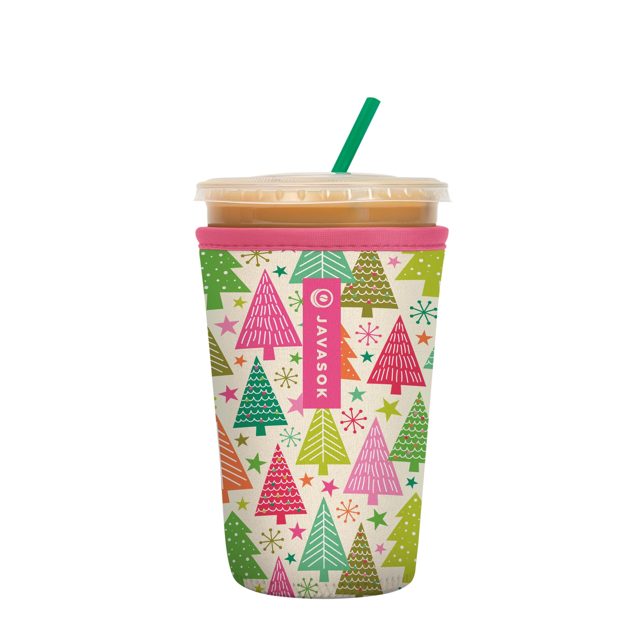 Sok It JavaSok Iced Coffee & Cold Soda Insulated Neoprene Cup Sleeve (Festive Forest, Medium: 22-... | Amazon (US)
