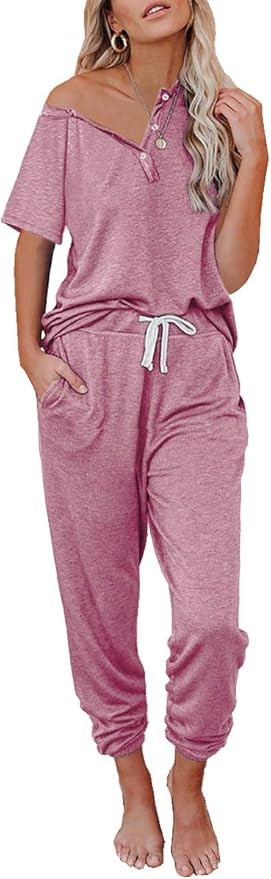 AUTOMET Womens Loungewear Sets 2 Piece Lounge Sets for Women Sweatsuits Pajamas Sets with Jogger ... | Amazon (US)