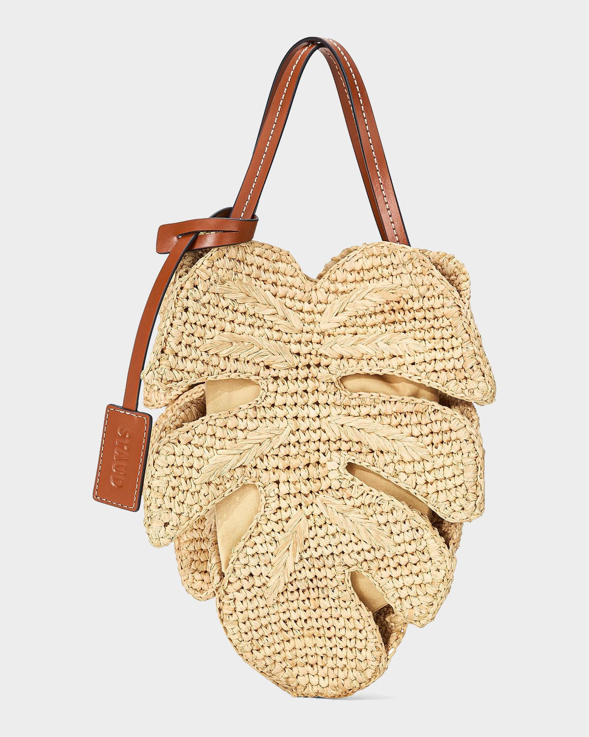 Palm Leaf Raffia Top-Handle Bag | Neiman Marcus