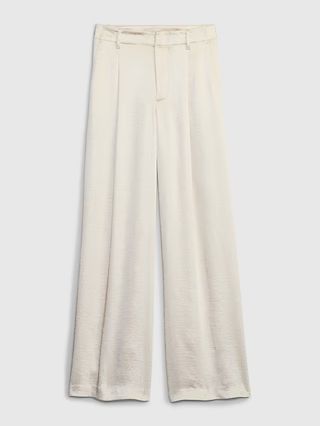 High Rise Pleated Satin Wide-Leg Trousers$53.00$89.9540% Off! Limited-Time Deal26 Ratings Image o... | Gap (US)