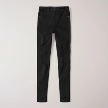 Ripped High Rise Super Skinny Jeans | Abercrombie & Fitch (US)