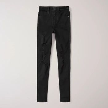 Ripped High Rise Super Skinny Jeans | Abercrombie & Fitch (US)