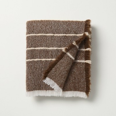 Cozy Stripe Throw Blanket Brown/Tan - Hearth & Hand™ with Magnolia | Target