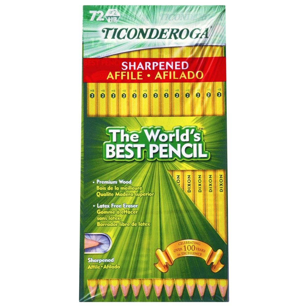 72ct Ticonderoga Wood #2 Pencil Yellow | Target