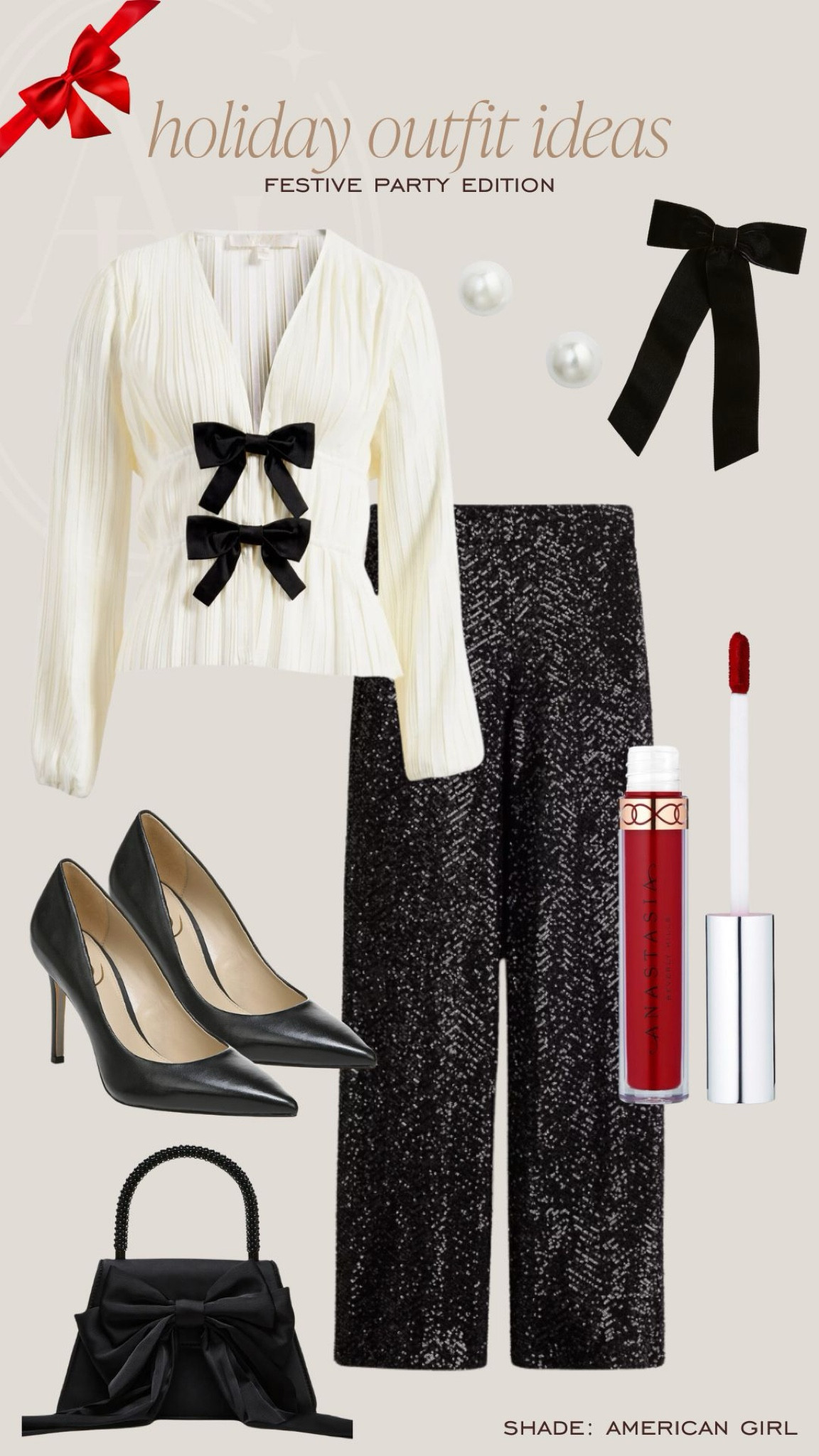 Holiday outfit idea. This bow top and sequin pants are perfect for a holiday party. 

#LTKHoliday #LTKSeasonal #LTKStyleTip