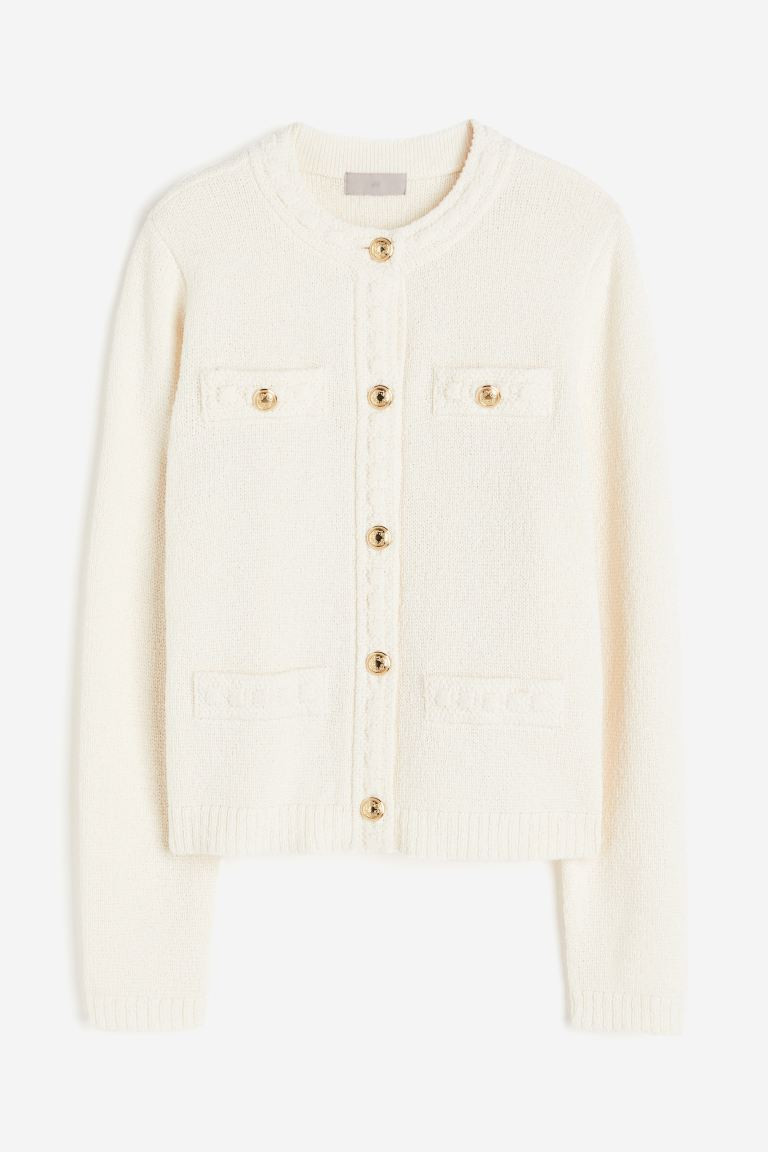 Textured-knit cardigan - Light blue - Ladies | H&M GB | H&M (UK, MY, IN, SG, PH, TW, HK)