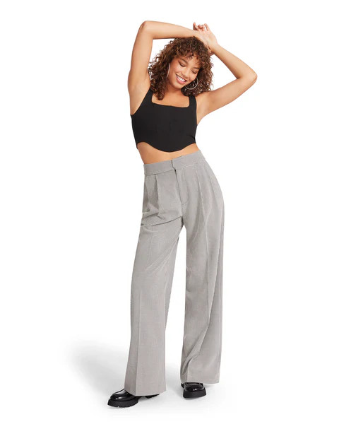 ISABELLA PLAID PANT BLACK | Steve Madden (US)
