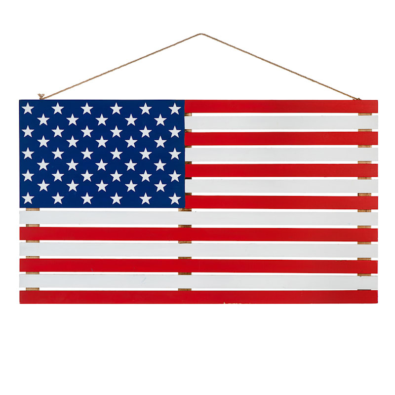 Patriotic Flag Wooden Wall Decor, 40" | At Home