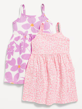 Sleeveless Pocket Jersey-Knit Fit and Flare Dress for Toddler Girls | Old Navy (US)