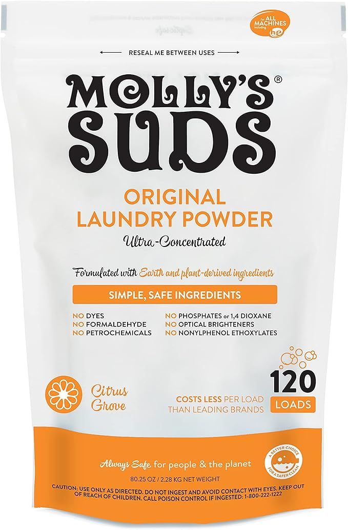 Molly's Suds Original Laundry Detergent Powder | Natural Laundry Detergent for Sensitive Skin | E... | Amazon (US)